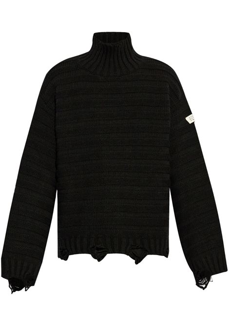 Maglione effetto vissuto in nero MM6 Maison Margiela - donna MM6 MAISON MARGIELA | SH0HA0004M13040900